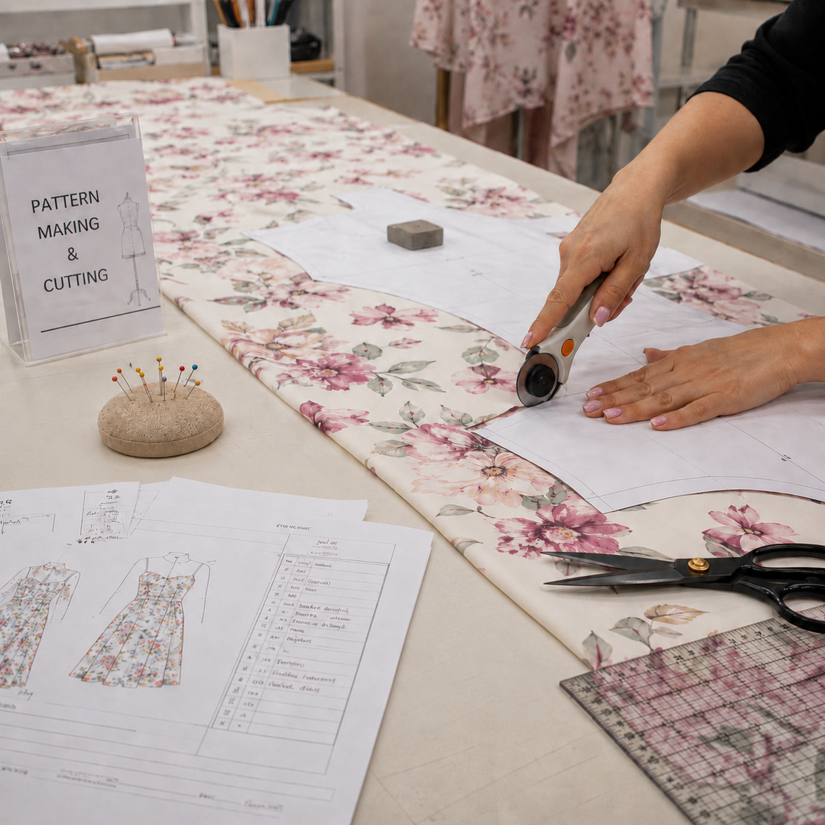 Tailor cutting fabric precisely during garment development