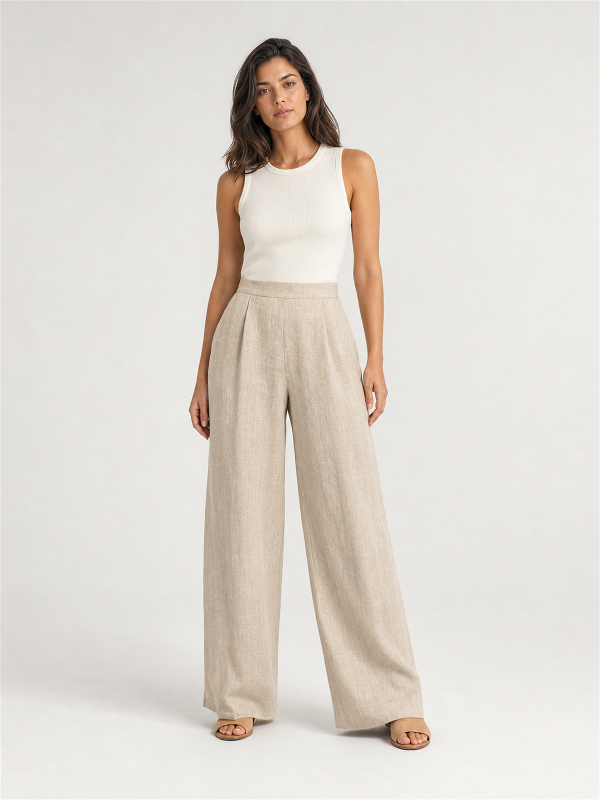 Wide-leg trouser styling reference